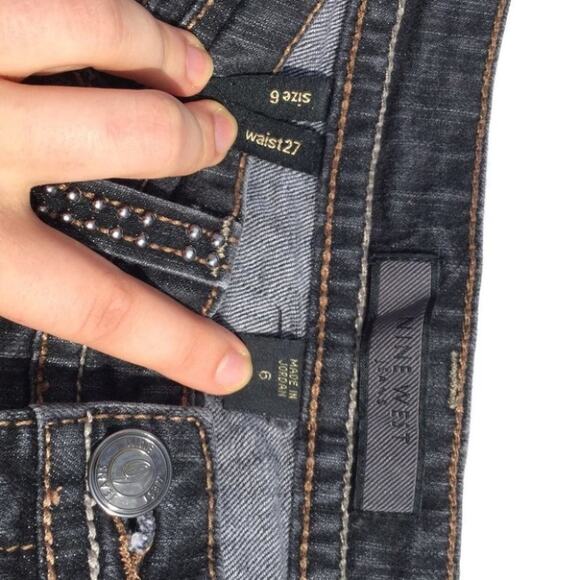 Nine West Size 6 Dark Straight Leg Black Jeans 27 - Picture 3 of 8